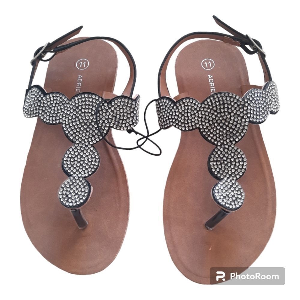 Adrienne Vittadini Melody Crystal Medallion Sandals